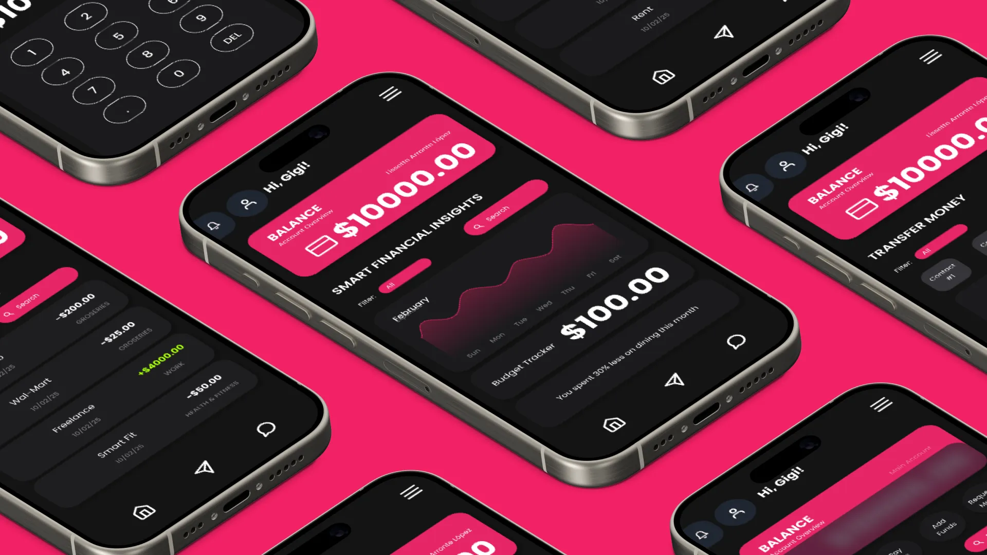 Luma Financial App — app screens in an isometric collage