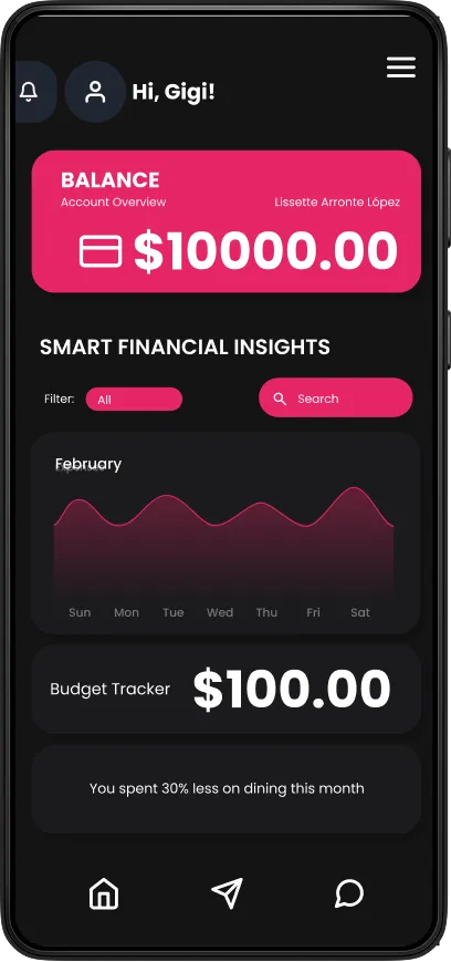 Smart financial insights screen