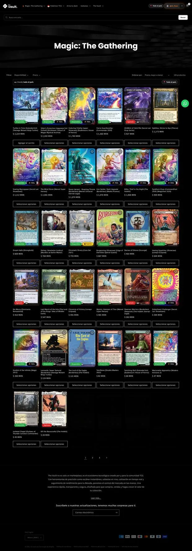 El storefront anterior: un hero y luego una cuadrícula ininterrumpida de productos hasta el footer