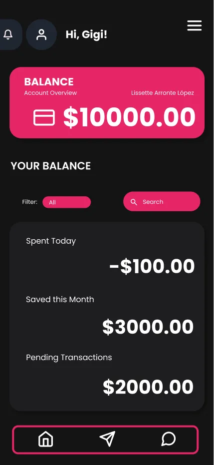 Luma balance and Smart Financial Insights screen